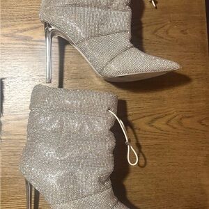 Steve Madden Glittering Silver Heeled Boots